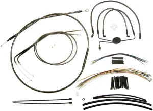 Kit de instalación de manillar Black Pearl™ Designer - cables de control DYNA cromo negro