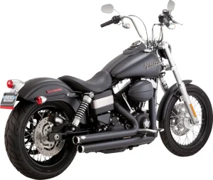 Sistema de escape Big Shots Staggered - negro mate 06-09 Dyna <span style="color: red;font-size: 0,5em">- ALMACEN USA-</span>
