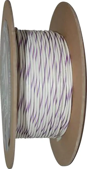 Bobina de Cable de Color OEM - 20-GAUGE primario 100' blanco con raya violeta <span style="color: red;font-size: 0,5em">- ALMACEN USA-</span>