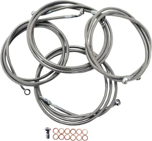 Kit de cable de manillar/línea de freno trenzado en acero inoxidable estándar - 14"