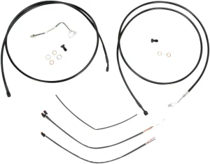 Kit Completo de Cables/Líneas de Manillar de Vinilo Negro para Ape Hangers - 13"