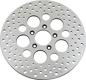 Disco de freno en acero inoxidable pulido taladrado - delantero 11.5"