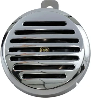 Bocina de 12 V con tapa cromada - cubierta ranurada 12V 113DB 3.375"