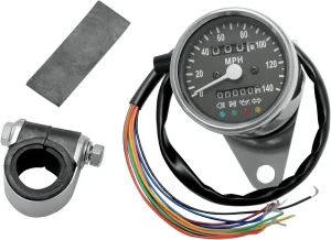 Velocímetro mecánico estilo Mini 2,4" con testigos LED <span style="color: red;font-size: 0,5em">- ALMACEN USA-</span>