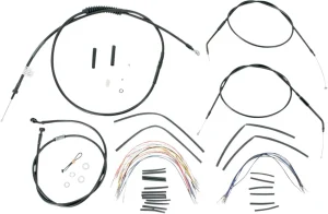 Kit Completo de Cables/Líneas de Manillar de Vinilo Negro para Ape Hangers - 12"