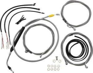 Kit completo de cables de manillar y latiguillo de freno trenzados en acero inoxidable - CC AB 15-17 FL21