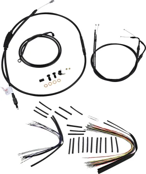 Kit Completo de Cables/Líneas de Manillar de Vinilo Negro para Ape Hangers - 16"