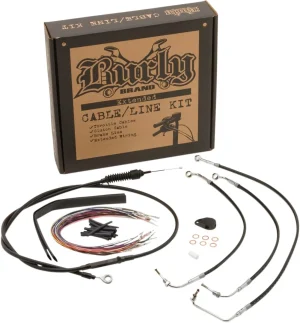 Kit Completo de Cables/Líneas de Manillar de Vinilo Negro para Ape Hangers - control 17 FLH 15