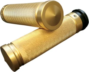 Puños Brass Custom moleteados - manillar fly-by-wire latón <span style="color: red;font-size: 0,5em">- ALMACEN USA-</span>