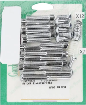 Kit de tornillos transmisión primaria - tapa acero cromo natural <span style="color: red;font-size: 0,5em">- ALMACEN USA-</span>