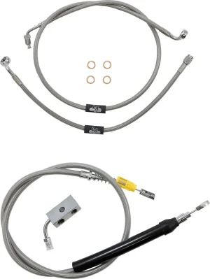 Kit de cable de manillar/línea de freno trenzado en acero inoxidable estándar - cables C 19" ABS SFTL18