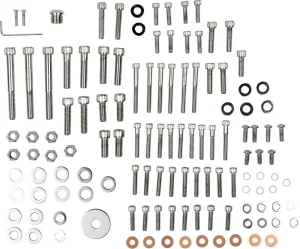 Kit completo de tornillos de motor - cabeza-hexagonal Cromo moleteado <span style="color: red;font-size: 0,5em">- ALMACEN USA-</span>