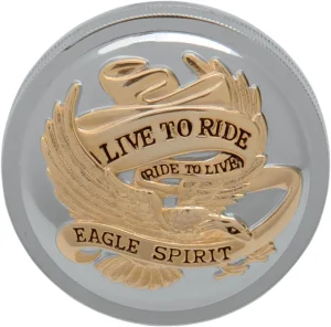 Tapa de depósito "Live to Ride" - gasolina LIVE-TO-RIDE 3" ventilada CHROME/GOLD