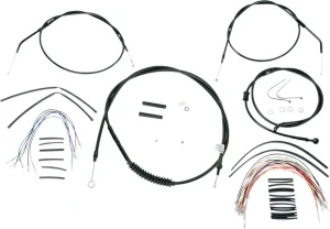 Kit Completo de Cables/Líneas de Manillar de Vinilo Negro para Ape Hangers - 12"