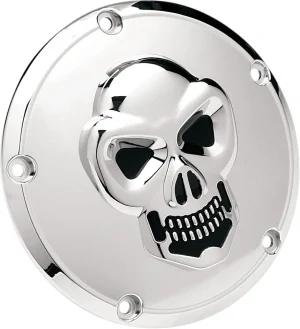 Tapa de embrague cromada calavera 3D - cárter 5 agujeros