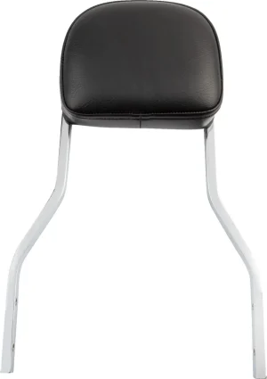 Sissy Bar cuadrada - Reposabultos cuadrado corto cromo con almohadilla HD <span style="color: red;font-size: 0,5em">- ALMACEN USA-</span>