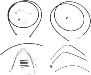 Kit Completo de Cables/Líneas de Manillar de Vinilo Negro para Ape Hangers - 15"