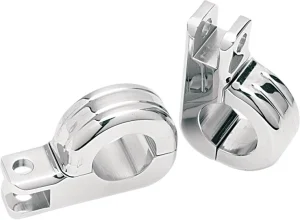 Abrazaderas de reposapiés de dos piezas - estribo 1.25" cromo