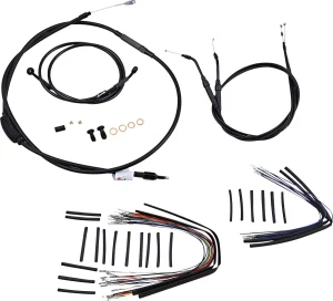 Kit Completo de Cables/Líneas de Manillar de Vinilo Negro para Ape Hangers - 12"
