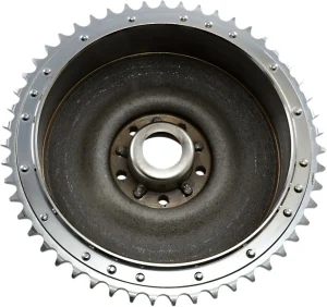 Juego de tambor de freno/corona Shovelhead - tambor/corona de freno cromado <span style="color: red;font-size: 0,5em">- ALMACEN USA-</span>