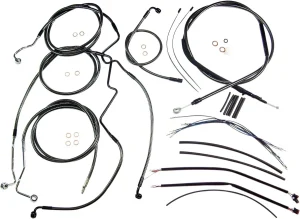 Kit de instalación de manillar Black Pearl™ Designer - cables de control TOURING cromo negro