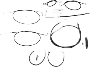 Kit completo de cables y latiguillo de freno de manillar trenzado en vinilo negro