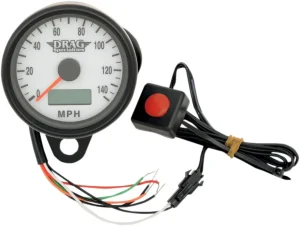 Velocímetro electrónico programable mini con velocímetro/cuentakilómetros parcial - 2.4" carcasa negra esfera blanca <span style="color: red;font-size: 0,5em">- ALMACEN USA-</span>