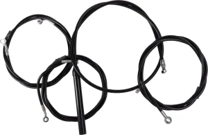 Kit completo de cables y latiguillo de freno de manillar trenzado en vinilo negro - 15"-17"