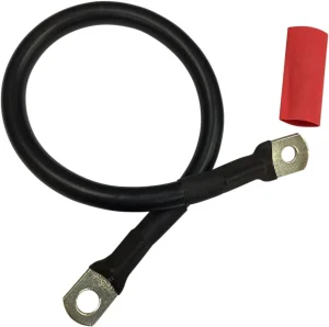 Cable de batería con tubo termorretráctil opcional - 14" negro