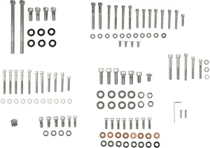 Kit completo de tornillos de motor - cabeza-hexagonal Cromo moleteado <span style="color: red;font-size: 0,5em">- ALMACEN USA-</span>