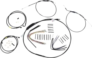 Kit Completo de Cables/Líneas de Manillar de Vinilo Negro para Ape Hangers - mandos 16 FXDF