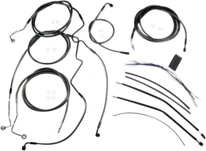 Kit de instalación de manillar Black Pearl™ Designer - cables de control TOURING cromo negro