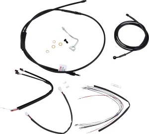 Kit Completo de Cables/Líneas de Manillar de Vinilo Negro para Ape Hangers - 18"
