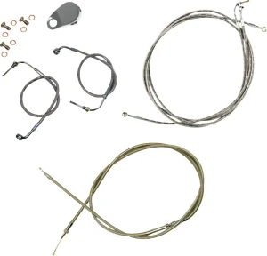 Kit de cable de manillar/línea de freno trenzado en acero inoxidable estándar - cables C DD AB 8"SFTL18