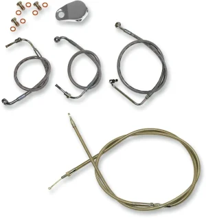 Kit de cable de manillar/línea de freno trenzado en acero inoxidable estándar - 17"