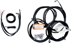 Kit completo de cables y latiguillo de freno de manillar trenzado en vinilo negro