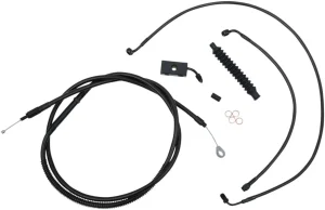 Kit de cable de manillar/freno trenzado Standard Midnight - cables M12-14 ST18+ABS
