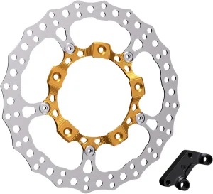 Kit disco de freno 100% flotante Big Brake de 14" - FF lado izquierdo dorado