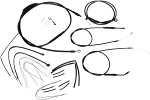 Kit Completo de Cables/Líneas de Manillar de Vinilo Negro para Ape Hangers - 12"