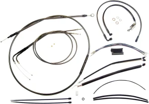 Kit de instalación de manillar Black Pearl™ Designer - cables de control DYNA cromo negro
