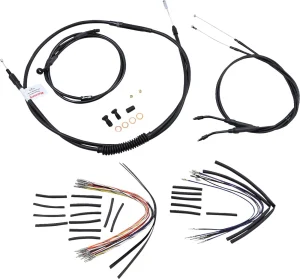 Kit Completo de Cables/Líneas de Manillar de Vinilo Negro para Ape Hangers - 14"