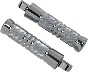 Reposapiés - Estriberas moleteadas ranuradas plegables cromo <span style="color: red;font-size: 0,5em">- ALMACEN USA-</span>