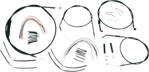 Kit Completo de Cables/Líneas de Manillar de Vinilo Negro para Ape Hangers - 16"