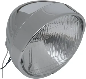Conjuntos de foco delantero tipo Springer Custom cromados - Faro 6.5" con visor ranurado Cromo 60/55W