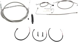 Kit completo de cables de manillar y latiguillo de freno trenzados en acero inoxidable
