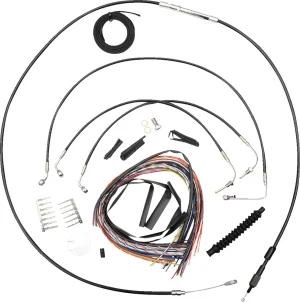 Kit completo de cables y latiguillo de freno de manillar trenzado en vinilo negro - CB 13" ABS SFTL18