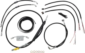 Kit completo de cables y latiguillo de freno de manillar trenzado en vinilo negro - CB D AB 19" SFT18