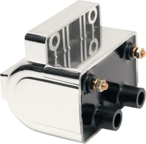 Bobina ignición - 12V DUAL-FIRE 4 OHM cromo <span style="color: red;font-size: 0,5em">- ALMACEN USA-</span>