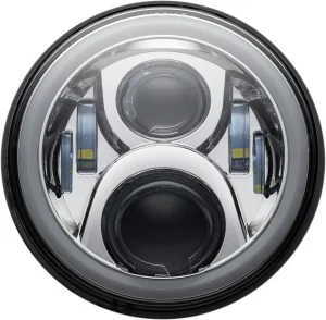 Foco delantero LED Halo 7" con anillo de montaje - Faro cromo
