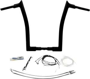 Kit de manillar EZ Install de 1-1/2" con parte superior puntiaguda - negro 1.5" 16" FXD